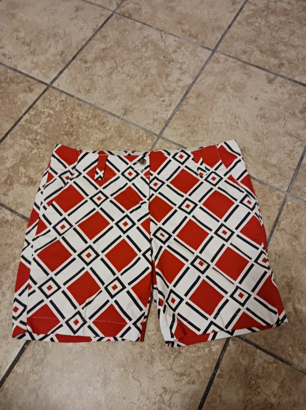 Loudmouth Red and White Geometric Women’s Shorts sz 4